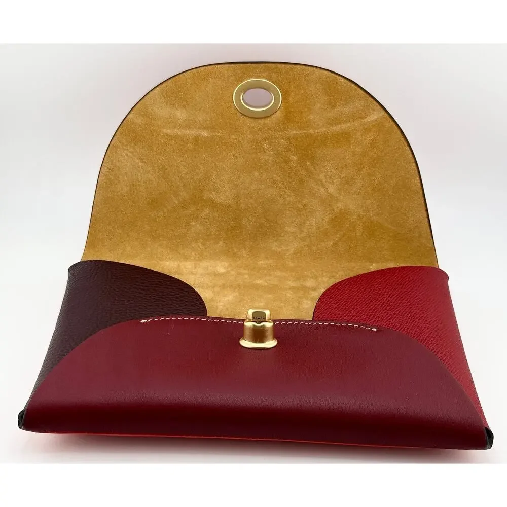 COACH - Remade Colorblock Large Pouch RED